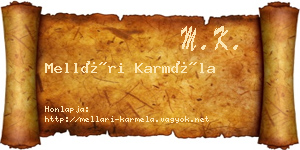 Mellári Karméla névjegykártya
